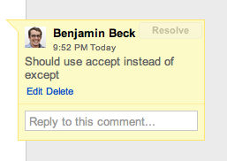 Benjamin Beck Making Comments In Google Document Blog Post