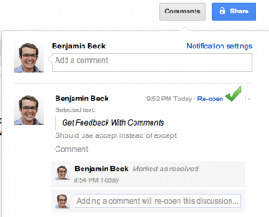Benjamin Beck  Comment Feed In Google Document Blog Post