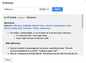 Benjamin Beck uses dictionary in google document