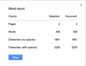 Benjamin Beck showing how to use word count in google docs