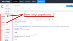 filter buzzsumo by language or country